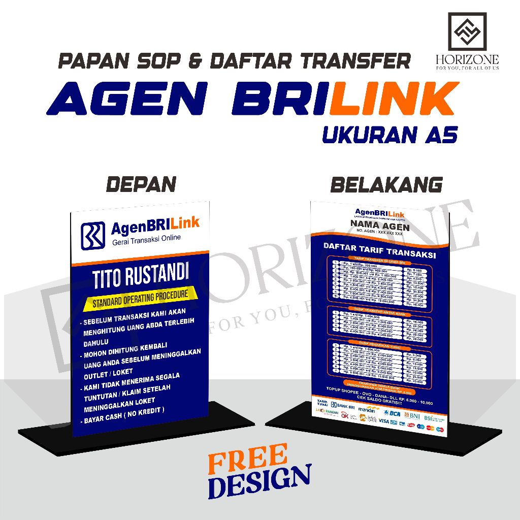 

Standing Akrilik S.O.P AGEN BRILINK & DAFTAR TRANSFER BRILINK 2 SISI