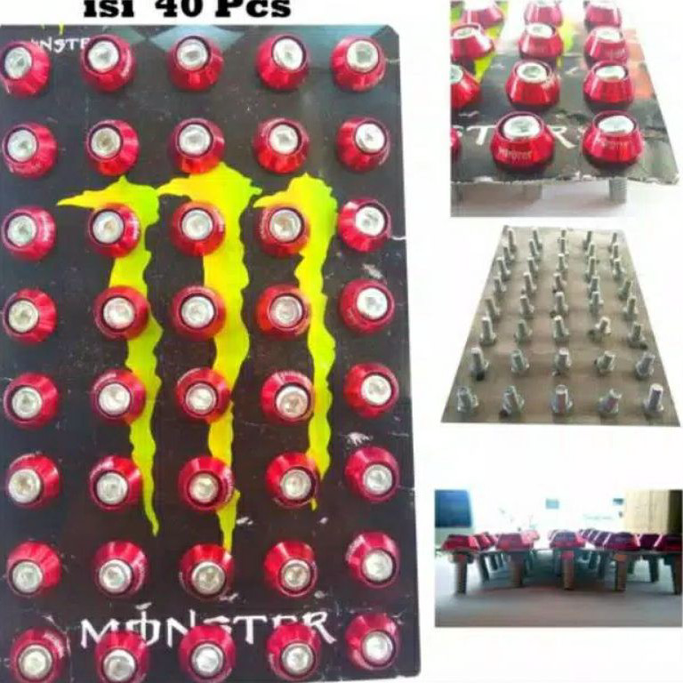 [ART.  H3H4] Baut L + Ring Monel Variasi Isi 40pcs Universal - Baut monel ukuran drat 10 kunci L