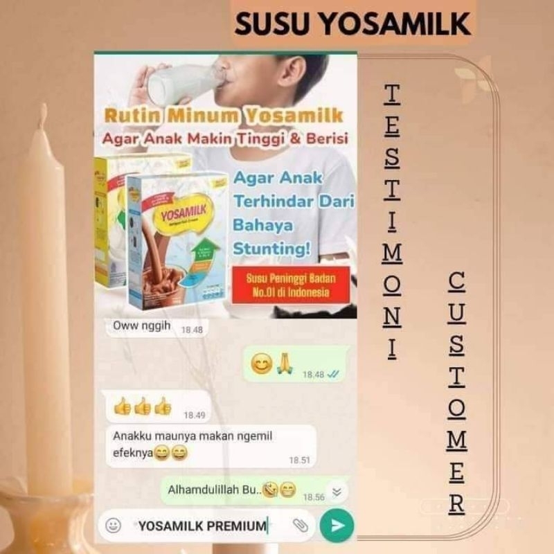 

SUSU YOSAMILK PENAMBAH BERAT BADAN DAN PENINGGI BADANORIGINAL