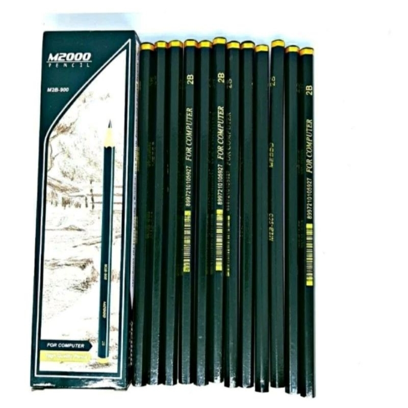 

1 LUSIN PENSIL 2B FOR COMPUTER 12 PCS PENSIL HIGH QUALITY M 2000