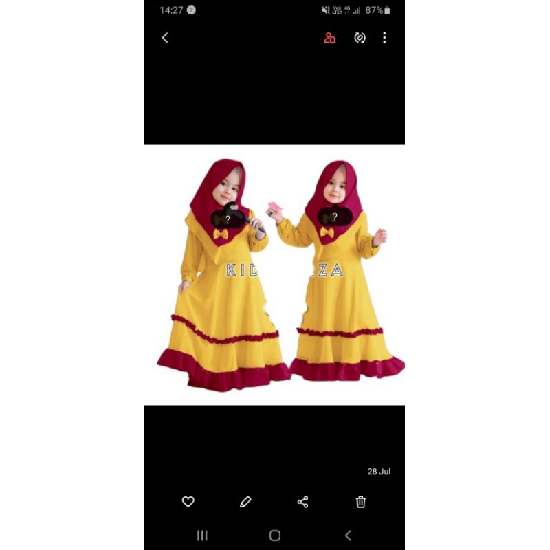 gamis anak/gamis viral/gamis anak set krudung/gamis cantik