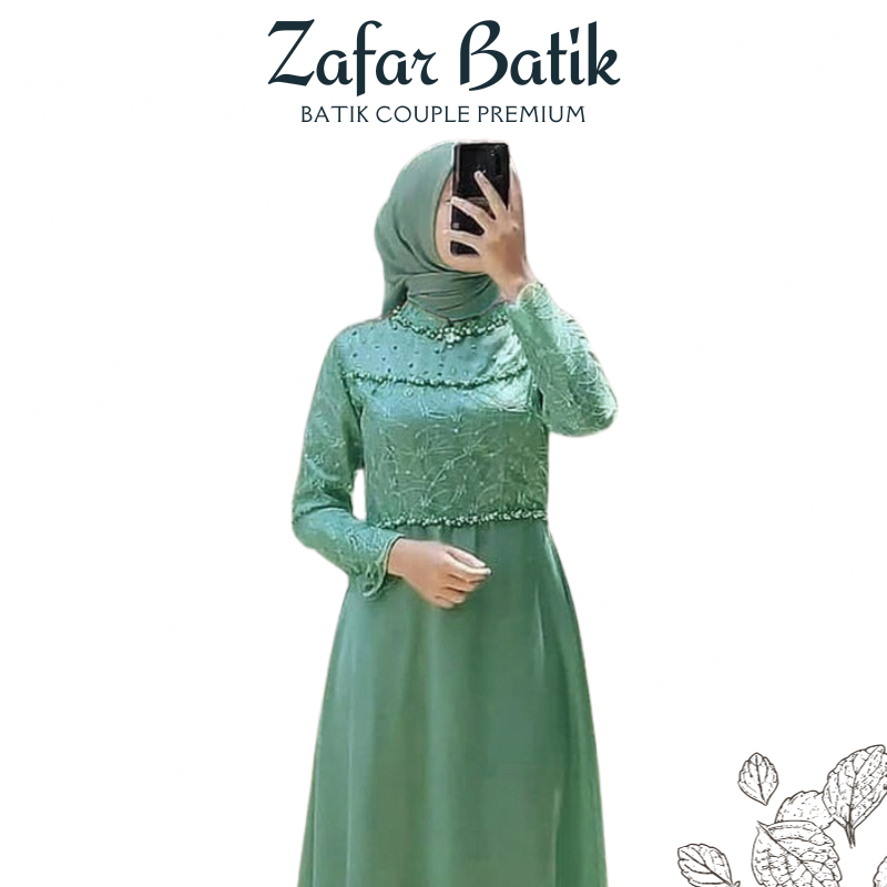 ZAFAR BATIK - Gamis Premium Camilla Dress Kondangan Modern Satin Mix Brokat Payet Premium