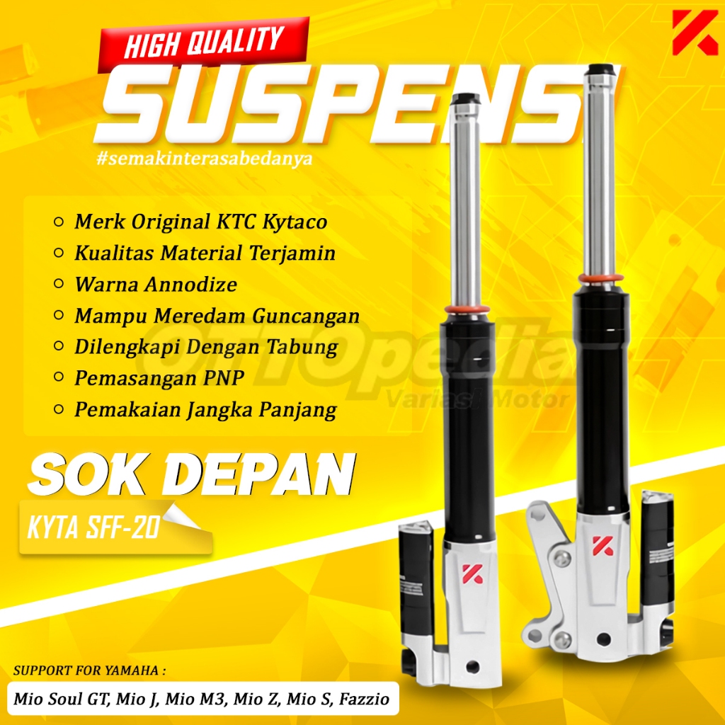 Shock Depan KTC Kyta Upside Down Bottom USD Tabung Sok Yamaha Fazzio Fazio 125/ Mio M3/ Mio J SFF-20