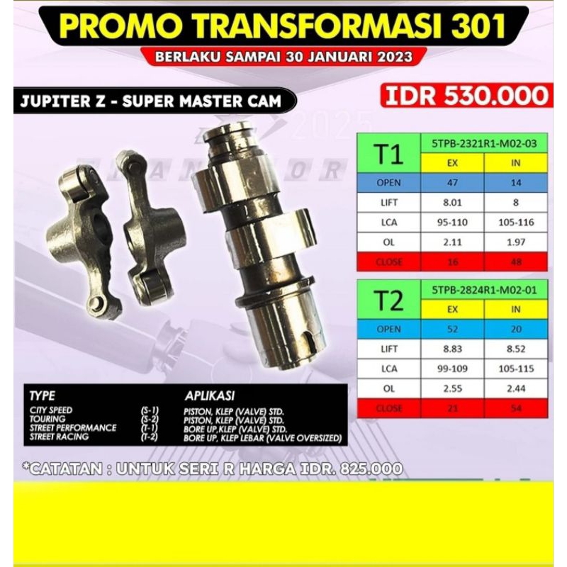 MASTER CAM/noken as brt jupiter z T1,T2 original brt