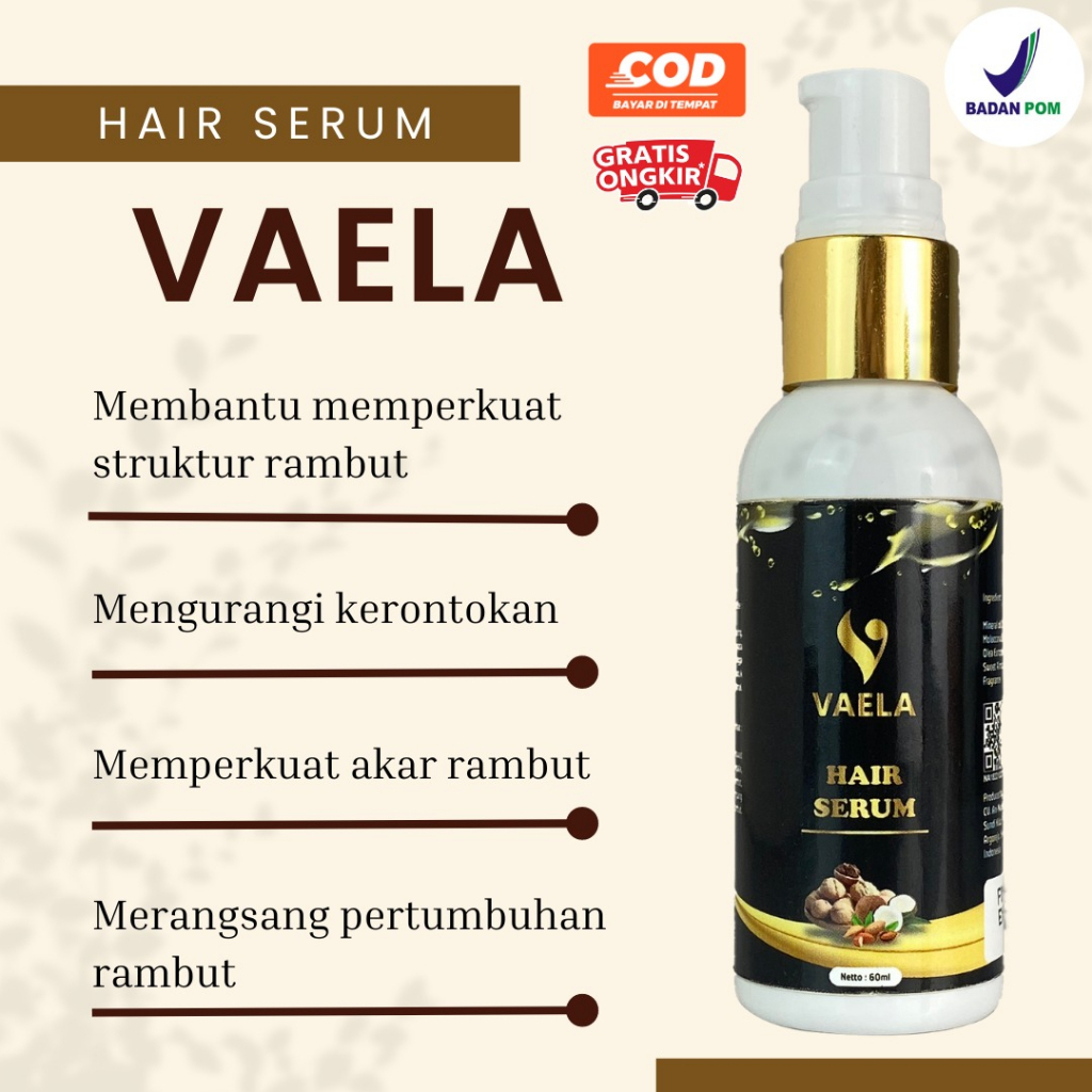 VAELA Hair Serum - Membantu Merawat Menyuburkan Memperkuat Akar Rambut Mengurangi Kerontokan