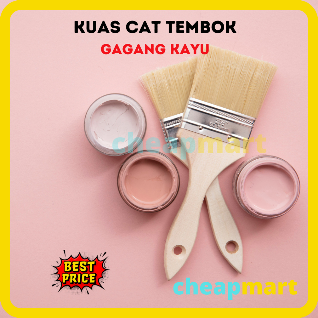 MURAH  KUAS KOAS CAT TEMBOK / KUAS CAT MURAH/ KUAS CAT MINYAK GAGANG KAYU / KUAS CAT DINDING KAYU