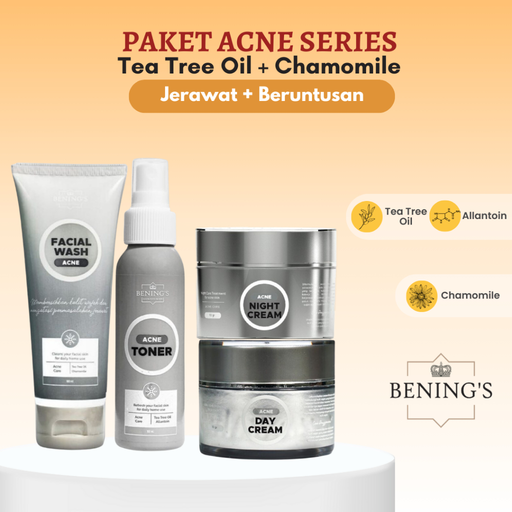 Paket Bening Acne - Paket Acne - Bening Skincare Doctor Oky Pratama Acne Series - Benings Indonesia 
