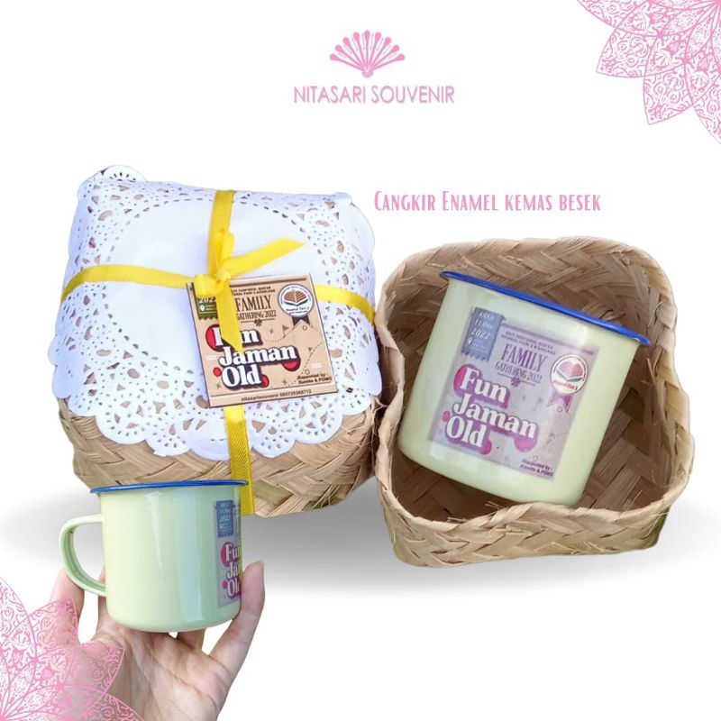 Souvenir Cangkir Enamel Besek