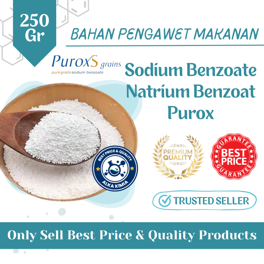 

Sodium Benzoate 250gr Natrium Benzoat Holland Purox Pengawet Makanan