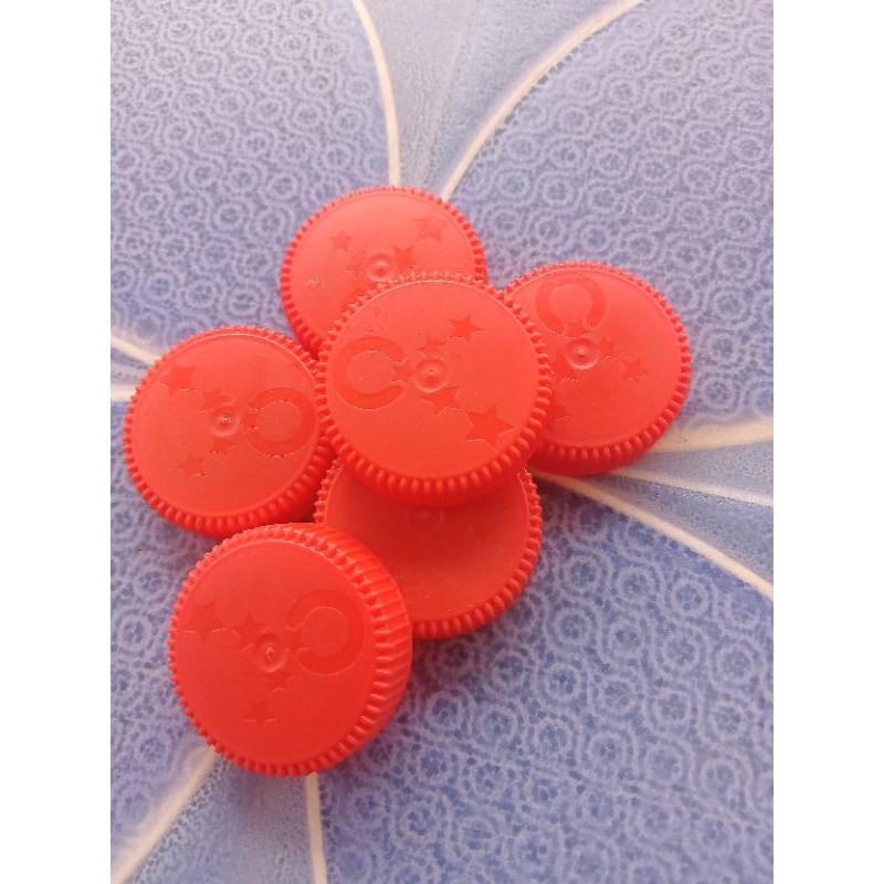 TUTUP BOTOL WARNA ORANGE KECIL BEKAS MINUMAN CLEO ISI 50 PCS