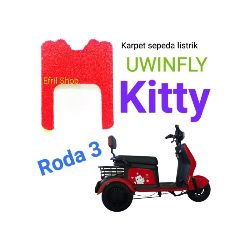 ⭐⭐⭐⭐⭐ Karpet sepeda motor listrik roda tiga Uwinfly Kitty roda 3