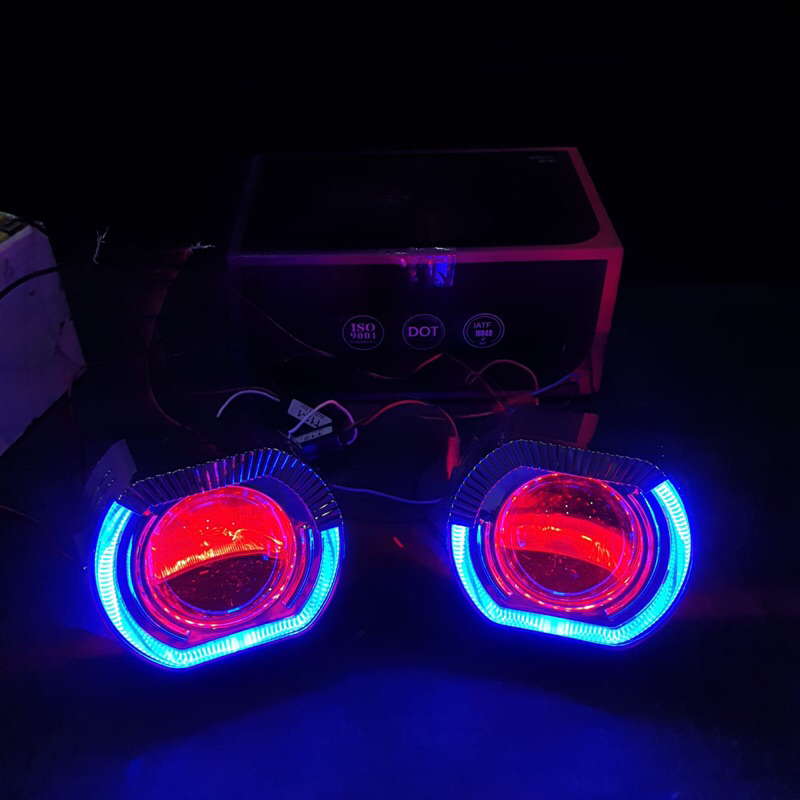 Projie Lampu Billed AES 2.5 inch BMW Gen 2 Plus HID dan Devil 2pcs