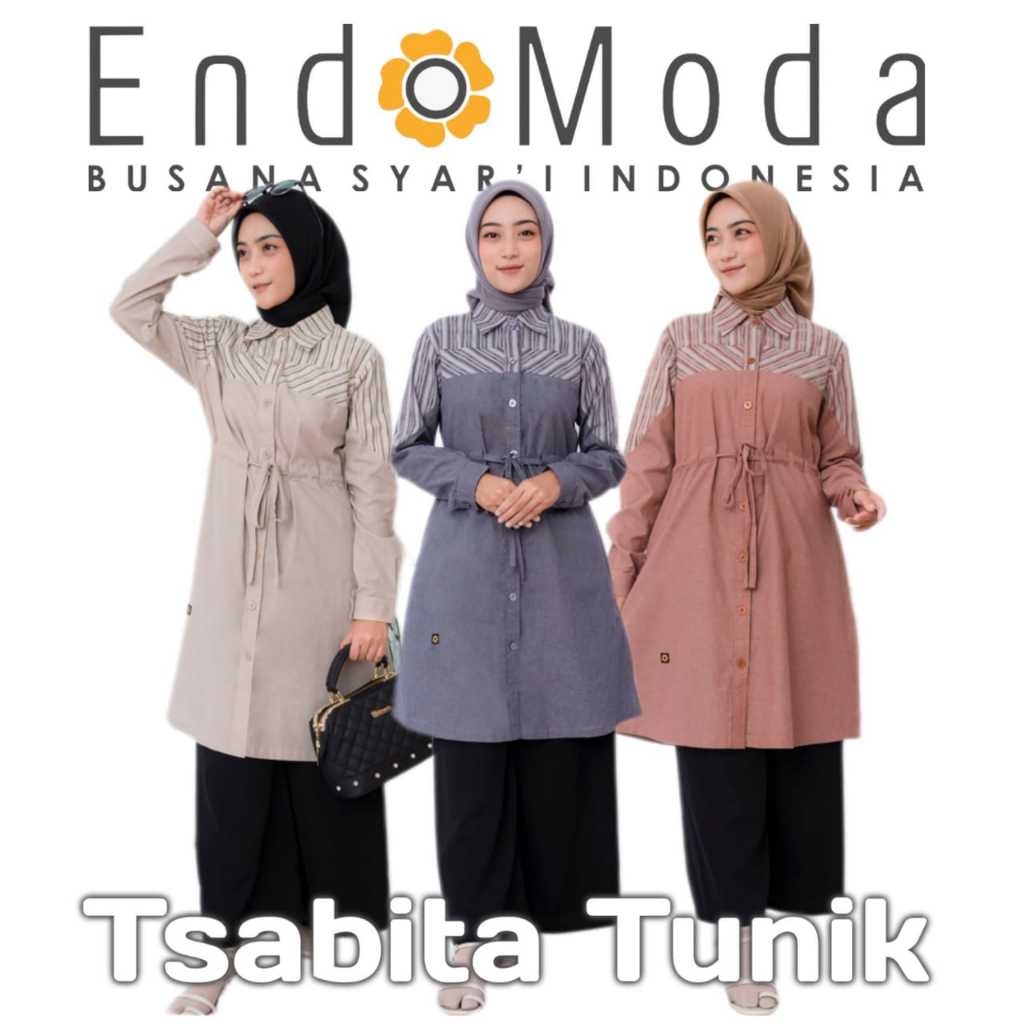 atasan endomoda tsabita tunik mozaic scottish