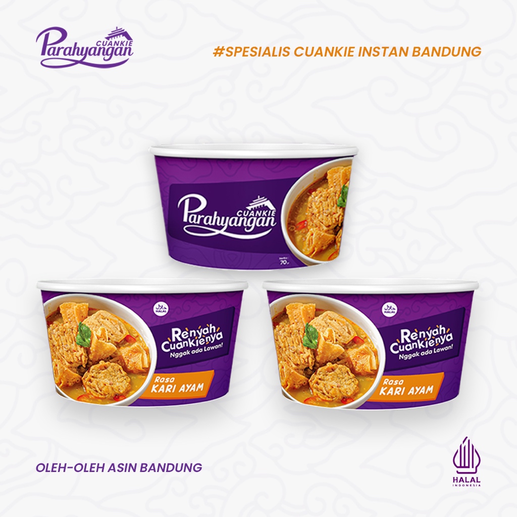 

BUNDLING 3PCS CUANKIE PARAHYANGAN INSTAN RASA KARI AYAM - OLEH OLEH BANDUNG