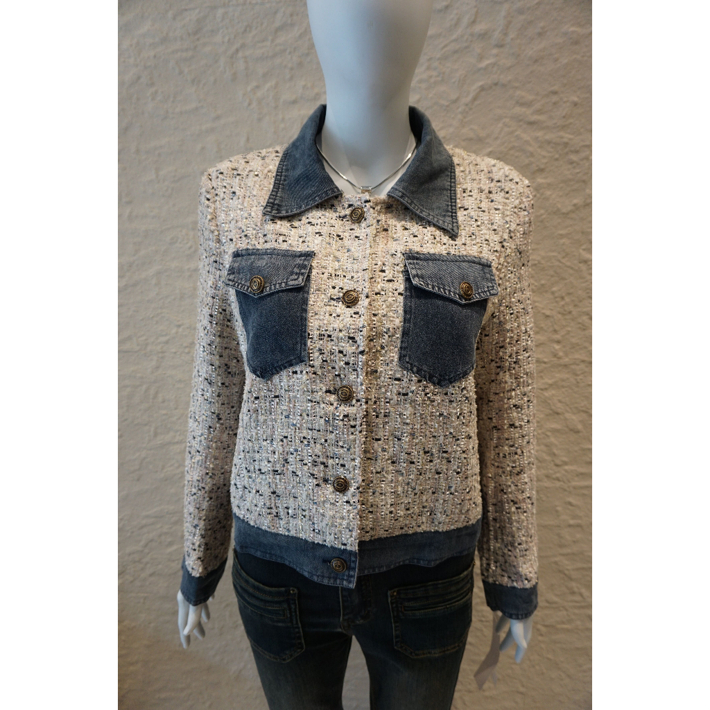 Blazer wanita/blazer kombinasi denim/outer wanita