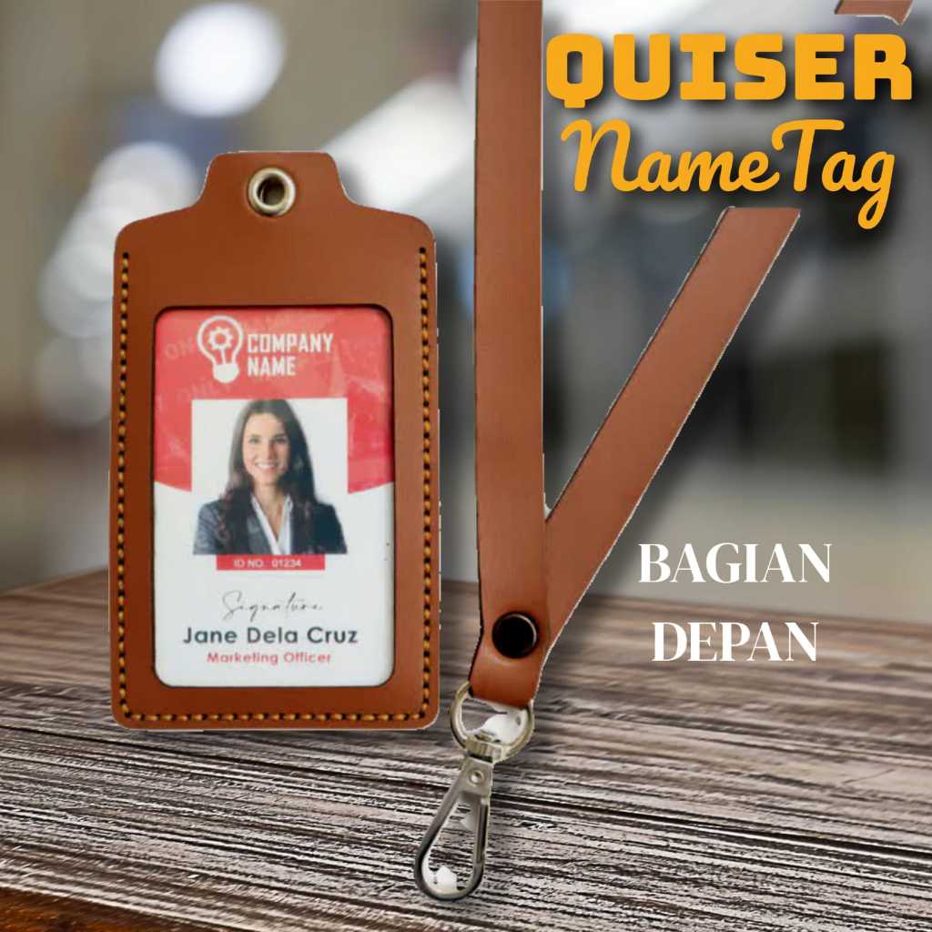 

Id Card Holder / Name Tag Polos Kulit Asli Garut Quiser Nametag