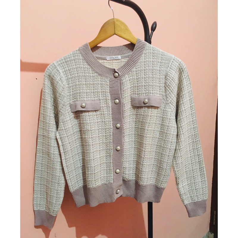 CARDIGAN TWEED IMPORT / RAJUT PREMIUM IMPORT / CARDIGAN MOTIF / CARDIGAN CROP WARNA PASTEL (2)