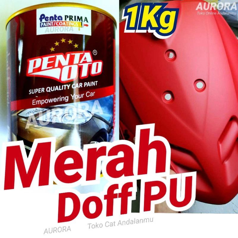 Cat Merah Dop PU 1kilo Scoopy Red Matte Matt Doff Dov Dof Penta Oto Scopy Skupi 1Liter