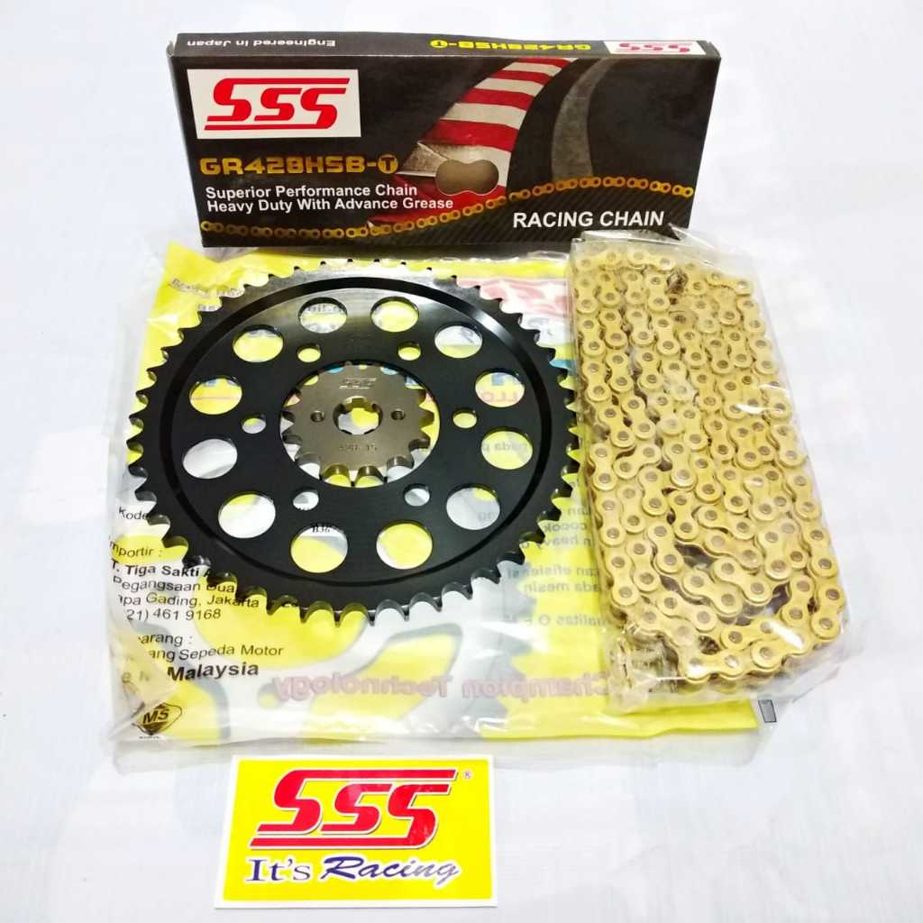 Gear Set SSS Hitam CB150X CBR 150 2019 428 HSBT Gold (Baut 6)