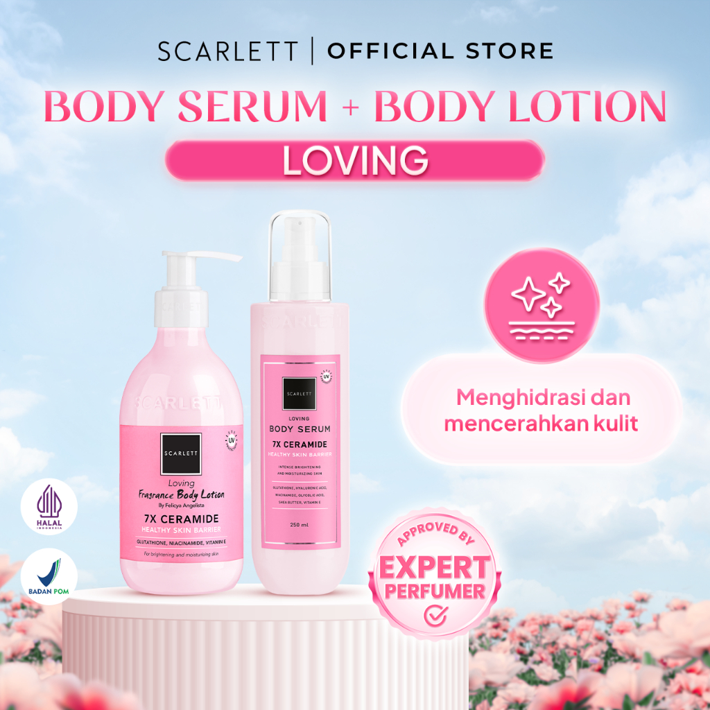 Scarlett Whitening Body Serum + Body Lotion Loving mencerahkan dan melembabkan kulit by SCARLET OFFI