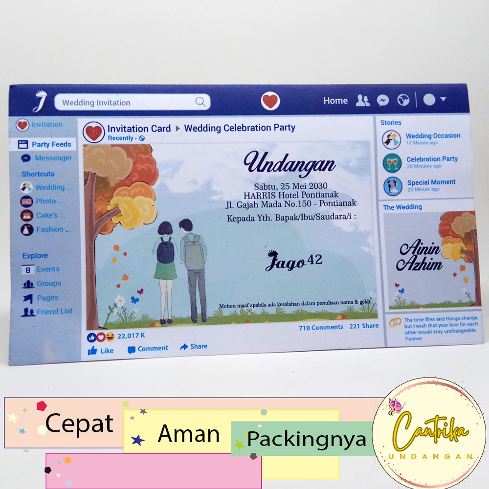 Blangko Undangan Pernikahan Jago 42 atau kertas undangan kosong belum ada teks Harga Murah Grosir,1 
