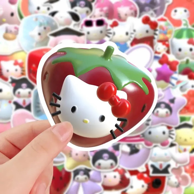 

COD 50 buah Stiker Hello Kitty Kuromi My Melody Lucu Gadis Kawaii Anime 3D Stiker Dekorasi Sanrio Stiker Kartun untuk Anak-anak