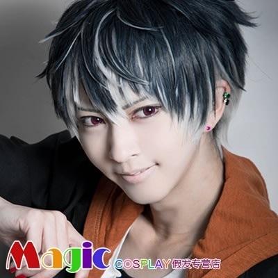 WIG COSPLAY MAGIC IDOLISH7 RE:VALE MOMO 30CM / COWOK BLACK WHITE