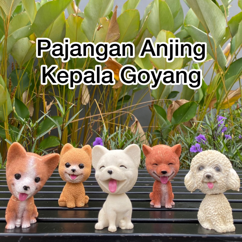 Pajangan Mobil Kepala Anjing Goyang Aksessoris Kepala Anjing Melet Goyang
