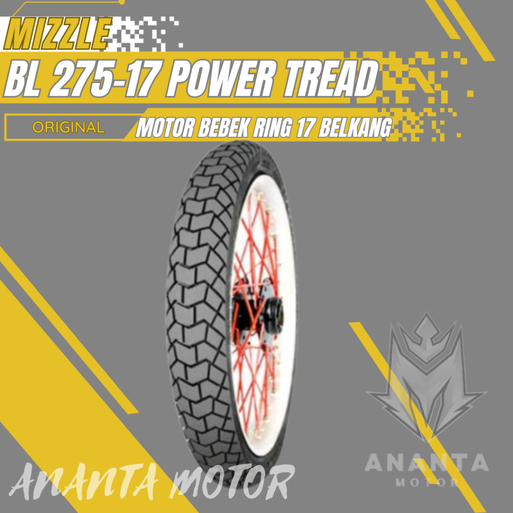 ANANTA BAN LUAR 275-17 POWER TREAD MIZZLE ORIGINAL MOTOR BEBEK RING 17 BELAKANG