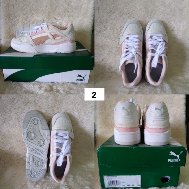 puma slipstream lux sneakers whisper white - island pink - nimbus cloud preloved sepatu