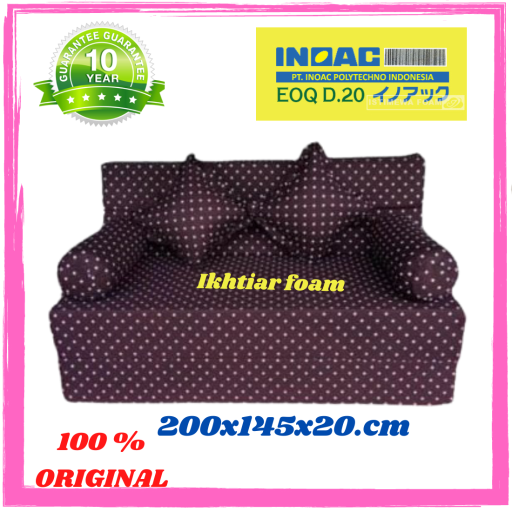 Sofa Bed Inoac Ruang tamu  Sofabed Inoac no 3 tebal 20 cm  200 X 145  EOQ yellow D20 Asli sofa 3in1