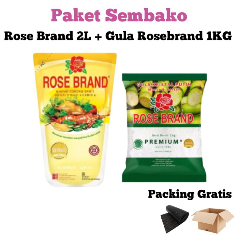 

PAKET HEMAT SEMBAKO MINYAK ROSE BRAND 2 LITER + GULA ROSE BRAND 1 KG