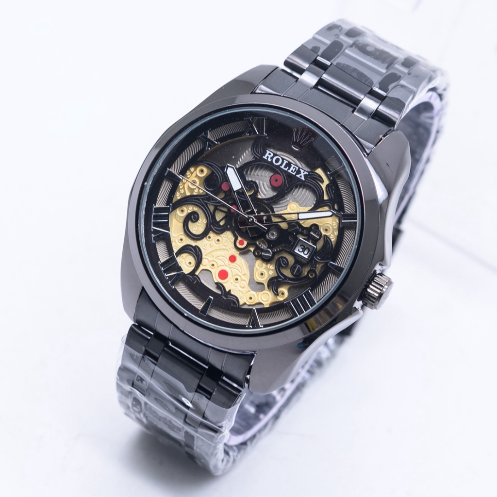 [ COD ] Jam Tangan Pria Rolex Analog Tali Rantai 21 Free Box Rolex