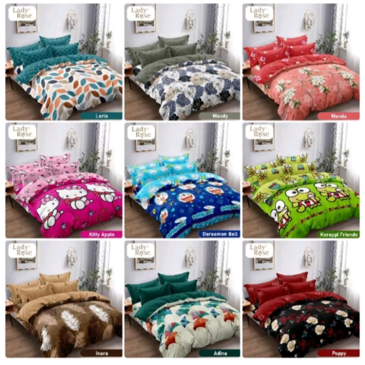 BEDCOVER LADYROSE UK.KING DAN QUEEN SIZE/180 X 200 - 160 X 200 - MOTIF  TERBARU - HARGA TERMURAH - K