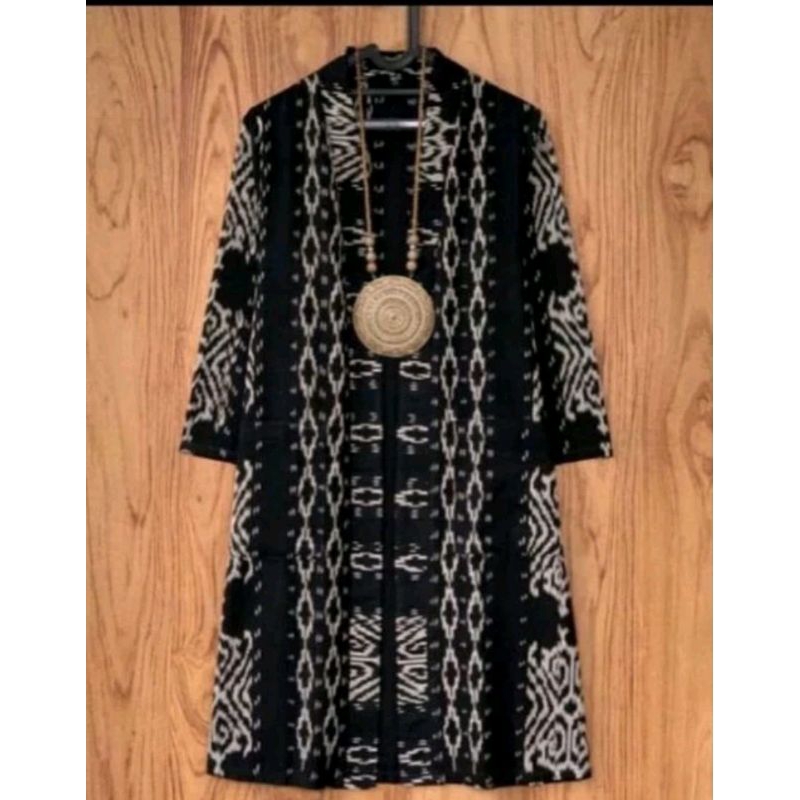 outer tenun, blazer tenun