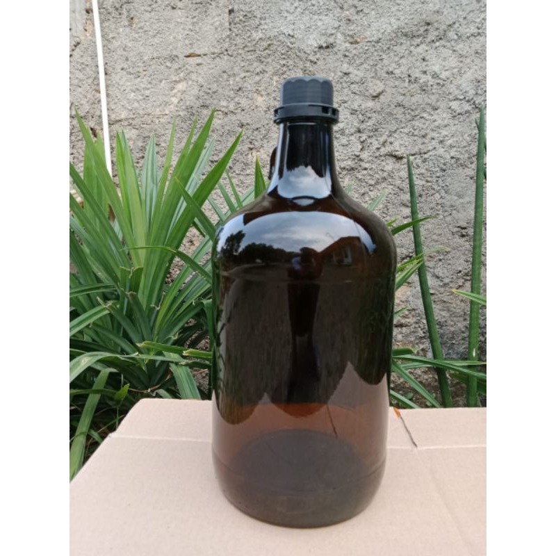 Botol kaca coklat 4 liter