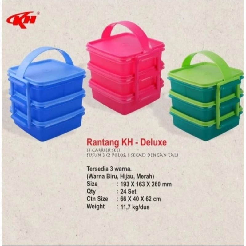 Rantang Susun 3/ Rantang Plastik/ Food Carier Set