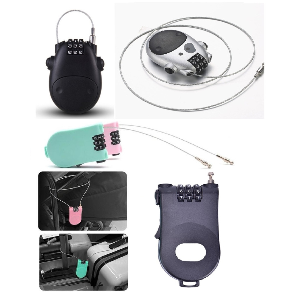 Gembok Helm gembok kawat gembok kabel tali baja Pengaman Sepeda Security Lock 3 Digit