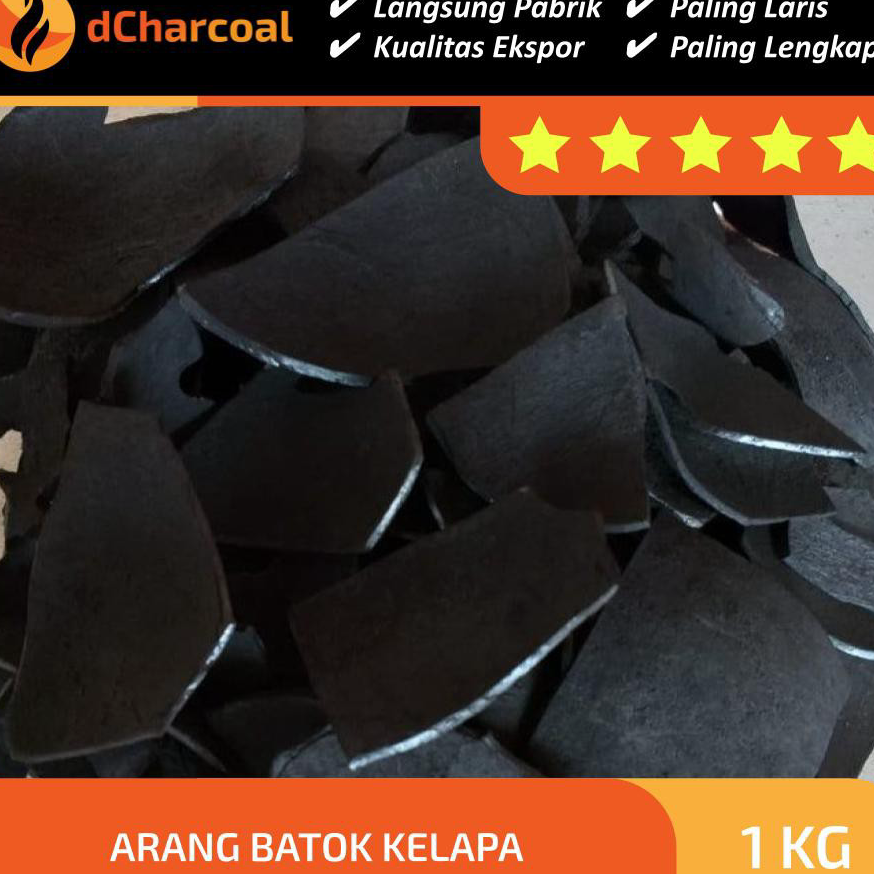 Readystock Arang Batok Kelapa Kualitas Ekspor Mati Hampa 1 Kg