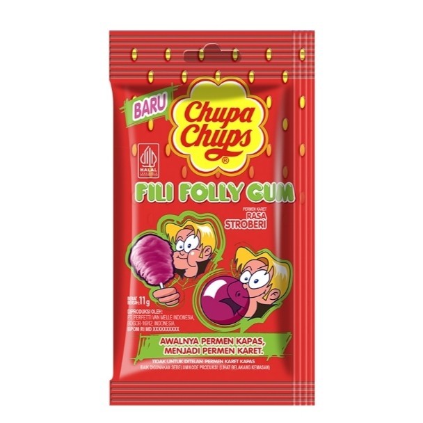 

Chupa chups filifolly gum permen karet stroberi 11 gr