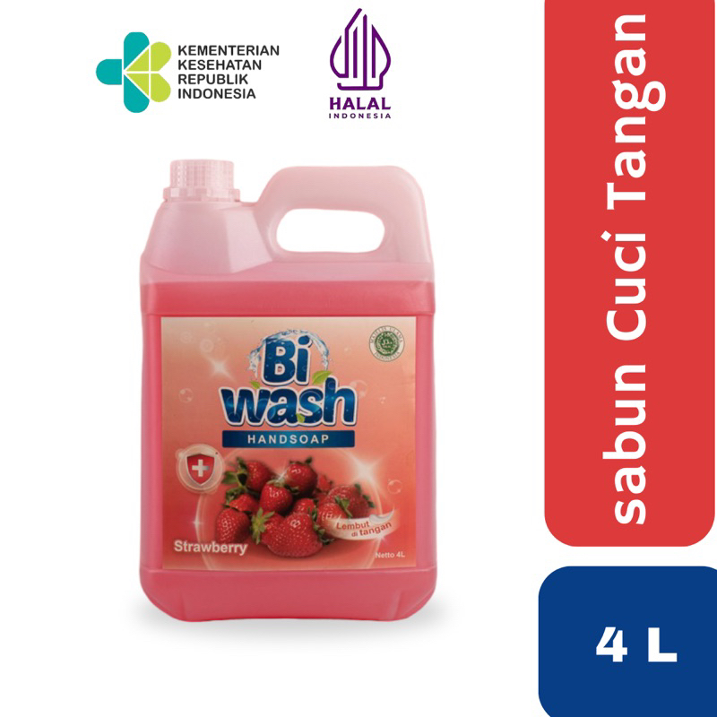 Bi Wash Sabun Cuci Tangan Strawberry Jerigen 4Liter