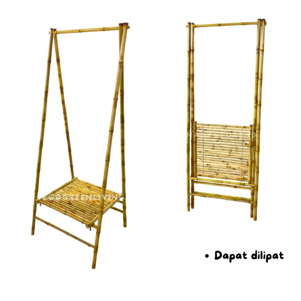 rak hanger bambu cendani/gantungan baju bambu cendani/rak gantung hanger