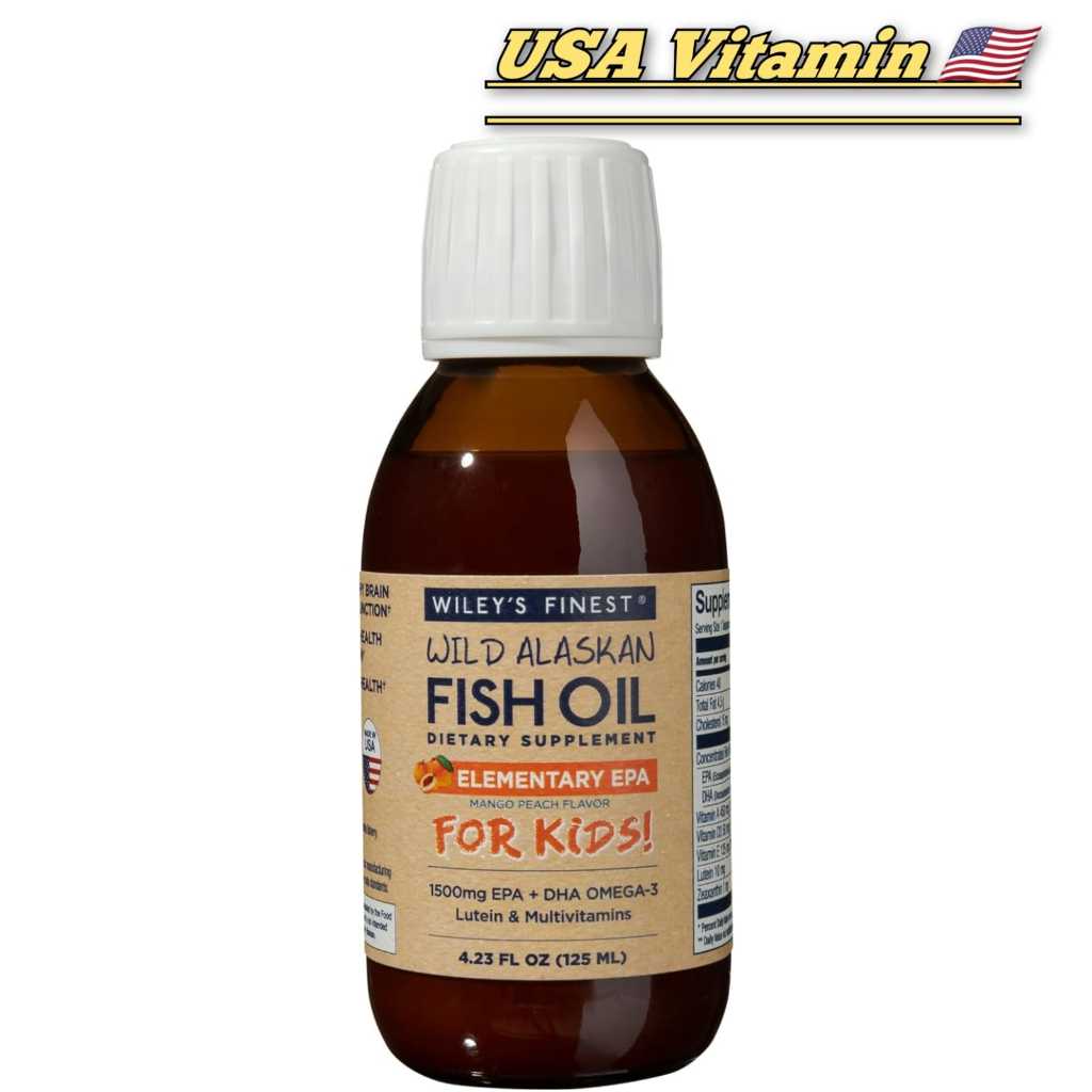 Wiley's / Wileys Finest Wild Alaskan Fish Oil For Kids Beginner's DHA / Elementary EPA Natural Straw