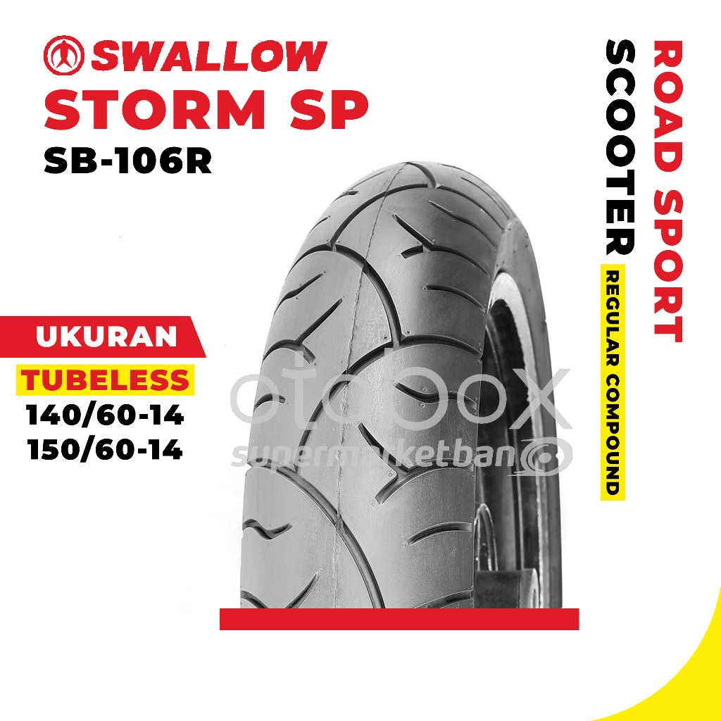 Ban Luar Motor Swallow SB-106R Storm SP Ukuran 140/60 150/60 Ring 14 Tubeless