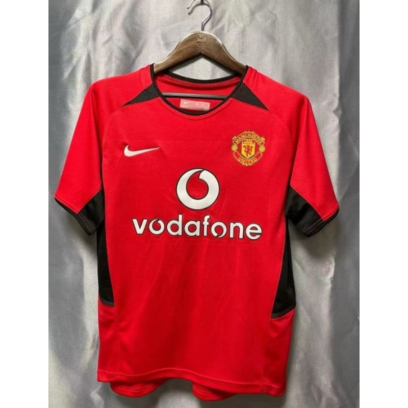 Jersey Kaos Baju Bola MU Manchester United Home Retro Classic Klasik Jadul Lawas Vodafone Big Size X