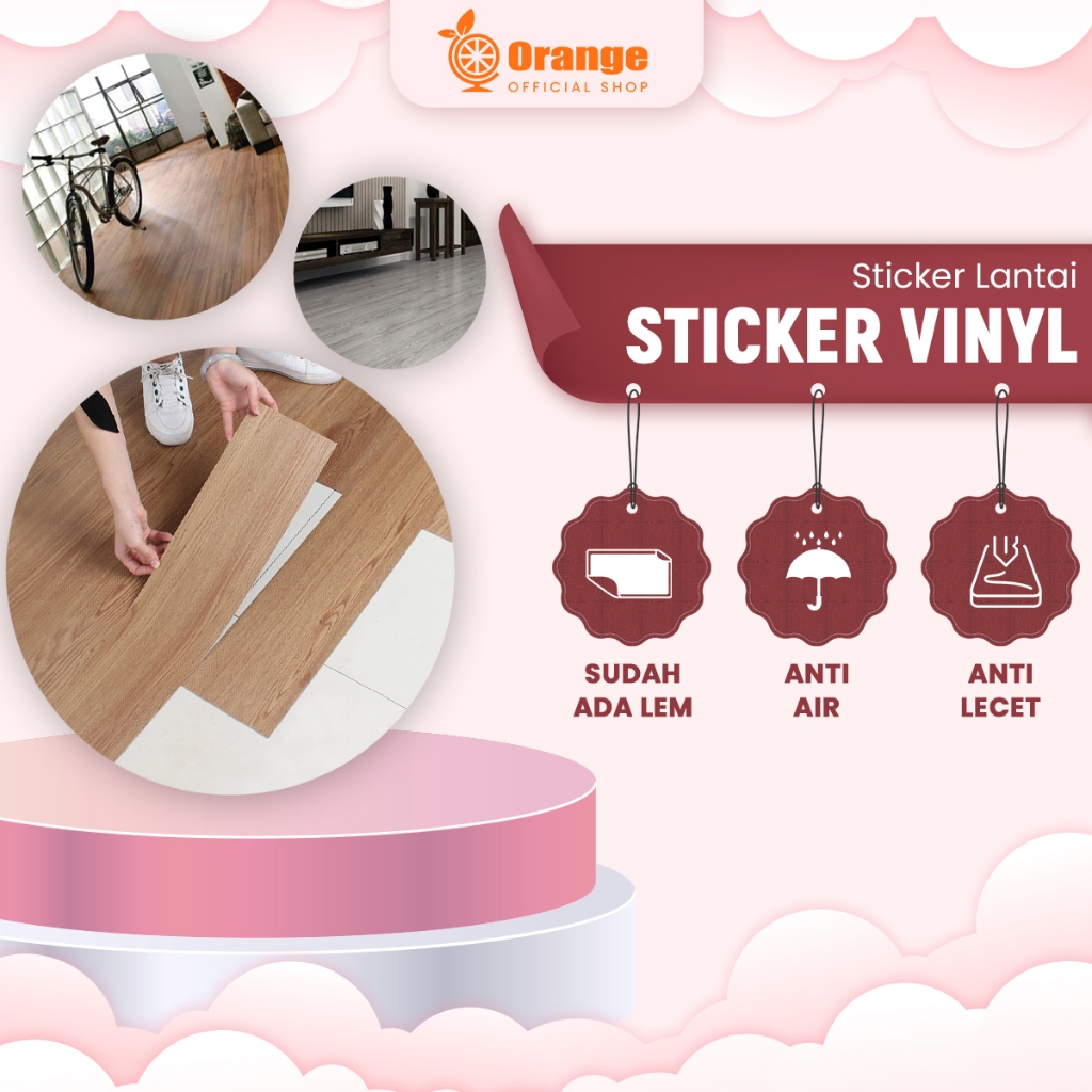 Vinyl Lantai Stiker Vynil Motif Kayu Tebal Floor Vinyl High Quality Perekat Tebal 1mm