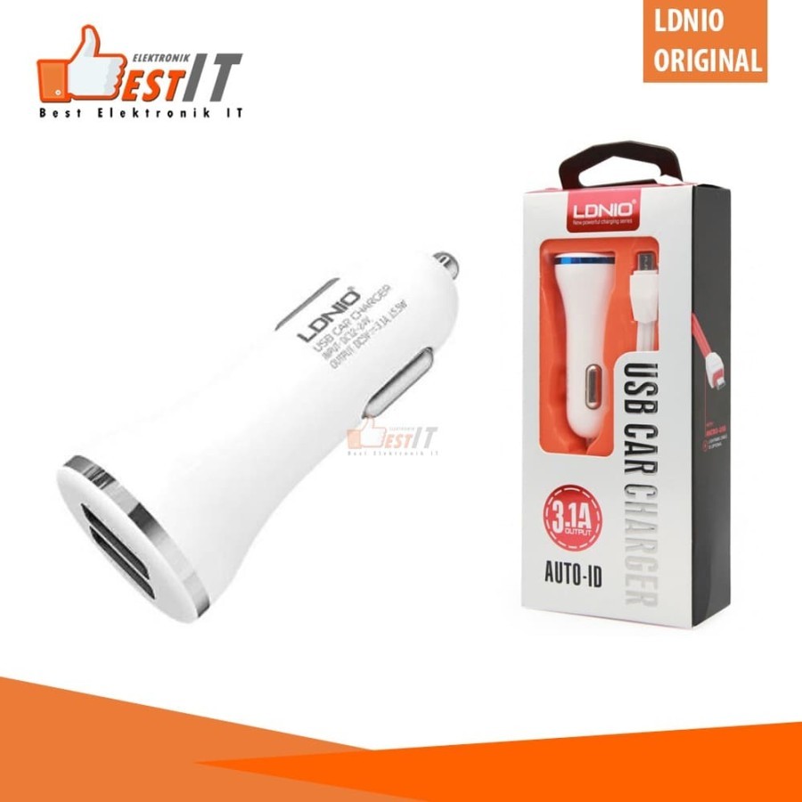 Car Charger LDNIO DLC23 Fast Charging (Charger Mobil LDNIO)