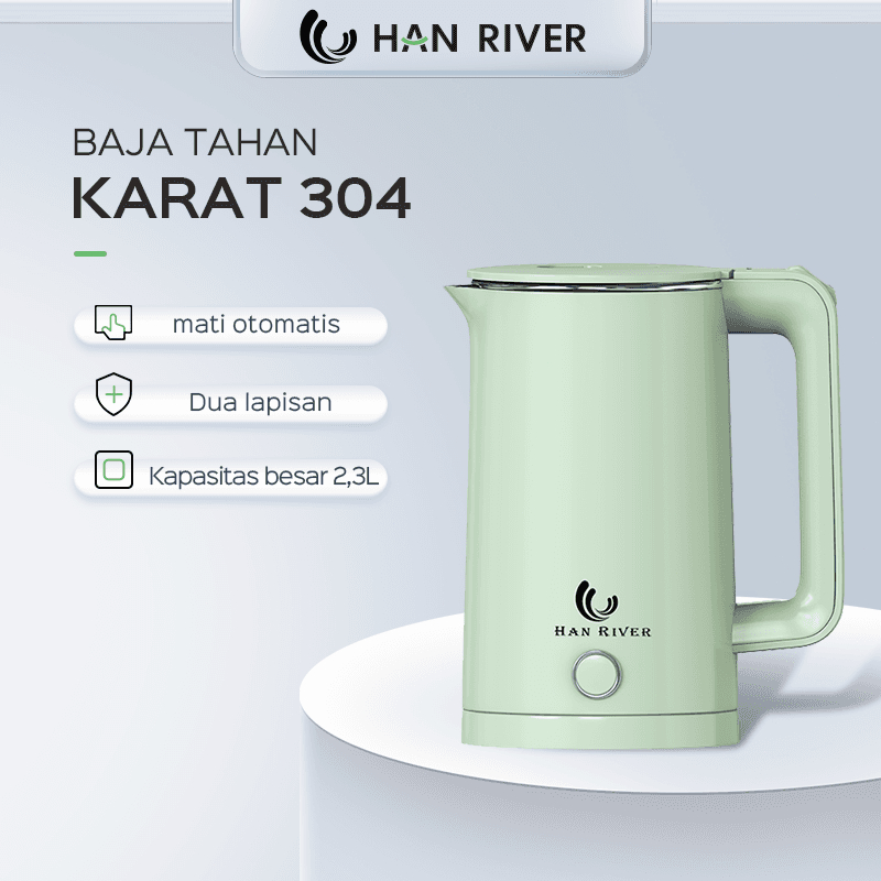 HAN RIVER Teko Listrik HRDSH02GN Teko pemanas air listrik 2.3L