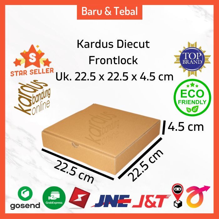 

Kardus Box Karton Karton Packing Pizza Brownies Kue Kaos Frame Polos 22.5x22.5x4.5 Tebal 3 mm