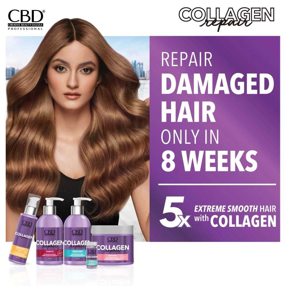 CBD Collagen Repair Series / CBD Collagen Shampoo 250ml / CBD Collagen Conditioner 250ml / CBD Collagen Hair Mask 500ml